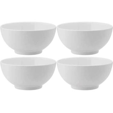 Imagem de Kit 4 Bowl Tigela Melamina Branca 400ml Serata 12,5x6cm Cumbuca Cereal Frutas Sopas