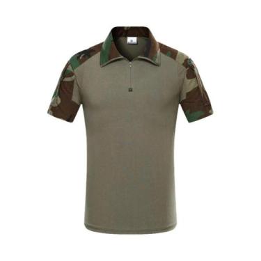 Imagem de Camiseta Tática Masculina de Secagem Rápida - Camuflada, Manga Curta p