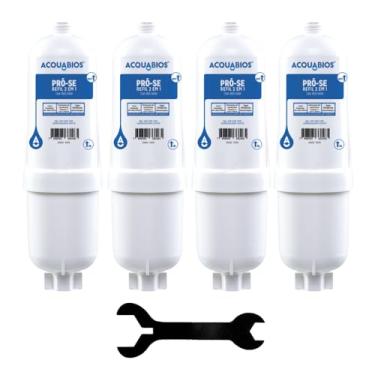 Imagem de Kit 4 Refil Filtro Agua Acquabios Compatível Purificador Soft Everest Lacrado + Kit Troca