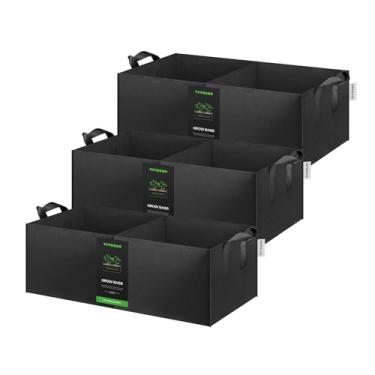 Imagem de VIVOSUN Pacote Com 3 Sacos De Cultivo 10 Galões E 2 Grades, Vasos Quadrados Resistentes Para Plantas, Recipiente Tecido Respirável Espesso 400 G Alças Reforçadas Etiquetas Flores Vegetais