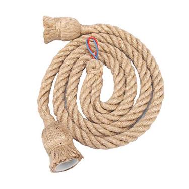 Imagem de Luz Pendente de Corda de Cânhamo Vintage Com Decoração Retro 2m E27 Base de Luz de Teto de Corda Ideal para Sala de Estar da Sala de Estar (2 metros 2 cabeças)
