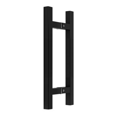 Imagem de Rackickyer Puxadores de porta de chuveiro de vidro sem moldura, serve para portas de vidro de 6 a 12 mm (1/10.2 cm-1/5.1 cm), distância do orifício de montagem de 20 cm, maçanetas de aço inoxidável