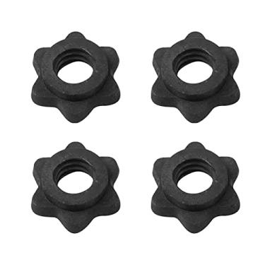 Imagem de 4 coleiras Spinlock, 1 haltere Hex Nut Collar Grampos de peso para halteres, coleiras Spinlock para todas as barras de halteres, halteres de levantamento de peso, fitness, treinamento, esportes