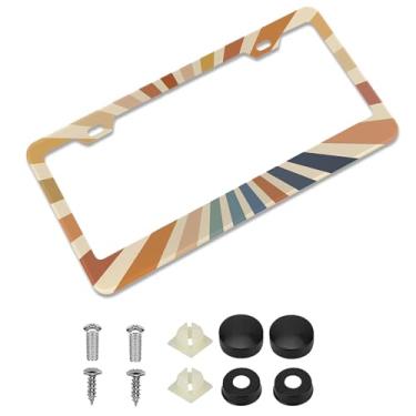 Imagem de 1 peça Sunshine Suportes de capa de moldura de placa de licença de liga de alumínio com tampa de tampa de parafuso e conjunto de chave de fenda - 2 furos