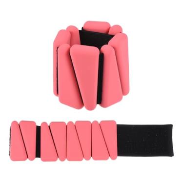 Imagem de YOKIVE 1 par de pesos ajustáveis na perna do tornozelo, treino com alça para mulheres e homens, ótimo para academia, ioga, caminhada, corrida, aeróbica (rosa escuro, 500 g cada)