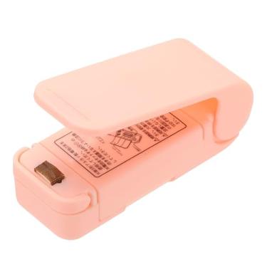 Imagem de PATIKIL Mini máquina de selagem portátil, seladora a vácuo térmica portátil para alimentos, seladora magnética para sacos de plástico, armazenamento de lanches, rosa (alimentado por bateria)
