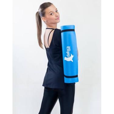 Imagem de Tapete Yoga Mat Exercícios 0,50X1,80 5MM Com Textura DF1032 Azul Dafoca Sports