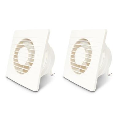 Imagem de Kit 2 Exaustor Banheiro Apartamento Duto 6" Bivolt Silencioso Potência 18W Com Grade