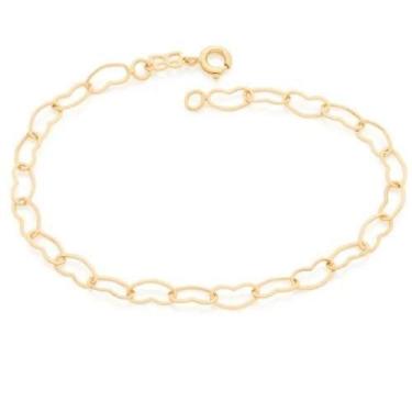 Imagem de Pulseira corações presente mãe mulher rommanel folheado 18k