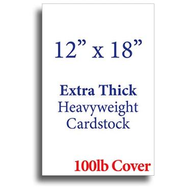 Imagem de Cartolina extragrossa de 30,5 x 45,7 cm para impressoras a jato de tinta ou laser - capa de 45,4 kg, papel de impressora pesada de 270 g/m² - acabamento fosco branco - ótimo para cartões, cardápios,