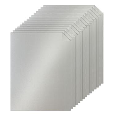 Imagem de Silunkia 40 folhas de papelão prata brilhante papel de artesanato 21 x 27 cm, papel para impressora de cartão de 34 kg para fazer cartões faça você mesmo, cartões de visita, convites de casamento