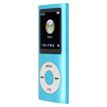 Imagem de Eacam Elegante Multifuncional Lossless Som Magro 1,8 Polegadas LCD Tela Portátil MP3 Player, Suporta até 64G, Destaque Com Listas de Reprodução, Random Play, Desligamento do Sono, 8 (Azul)