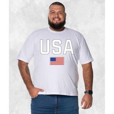 Imagem de Camiseta Plus Size Estampada Premium Algodão USA Bandeira - Nexstar, B