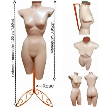 Imagem de Manequim feminino (Meio corpo cinturinha N.36) bege com tampa Rose + p