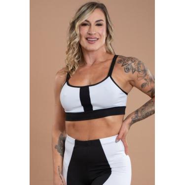 Imagem de Top Fitness Feminino Cropped Com Tirinha Academia Treino Moda Casual F