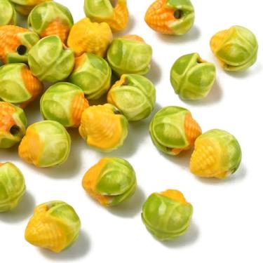 Imagem de UR URLIFEHALL 30 peças, 2 cores, contas de milho de porcelana fofas imitações 3D para pulseira DIY, colar, joias, artesanato, suprimentos