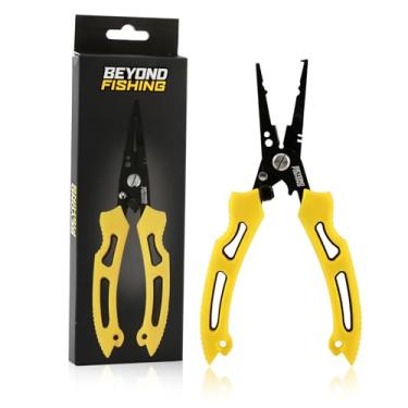 Imagem de Alicate de pesca Beyond Fishing QuickRig de 18 cm – Alicate multifuncional de aço inoxidável para pesca com cortador de linha e crimpador – resistente à corrosão e design com mola