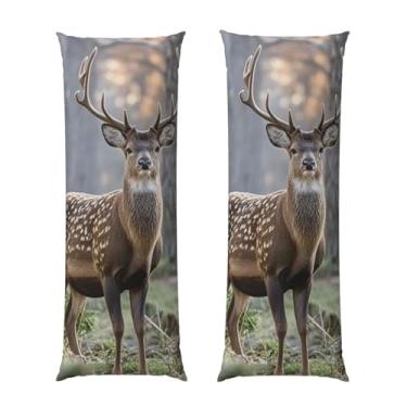 Imagem de Capa de travesseiro corporal com zíper oculto, fronha longa de microfibra macia e respirável para travesseiro corporal, capas de travesseiro de veado camuflado para dormir presente de cama 50 x 137 cm