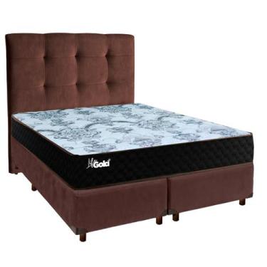 Imagem de Cama + Box Blindado e Colchão Molas Ensacadas Casal - Life Gold Paropa