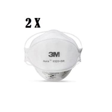 Imagem de Máscara proteção eficaz aura 9320+br 3m s/ válvula kit 2 pç