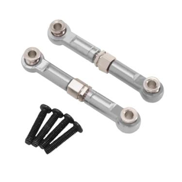 Imagem de simhoa 2 peças 1:14 RC Veículo Direção Linkage Puxar Haste Ligações Braço Tirante Substituições para Veículos para 14211 Acessórios DIY, Prata
