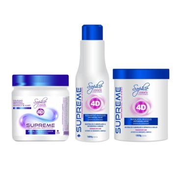 Imagem de Kit shampoo + máscara + botox 1kg matizze 4d supreme sophie cosmetic