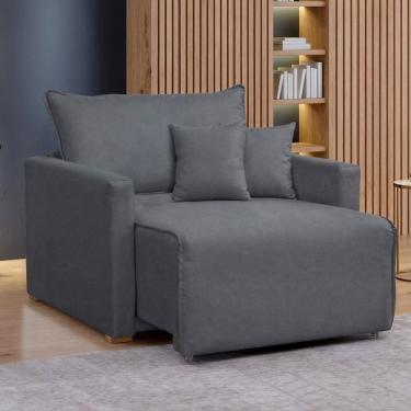 Imagem de Poltrona Júlia Retrátil e Reclinável Veludo/Cinza - Celflex