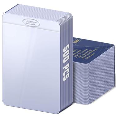 Imagem de DEDC 500 peças de porta-cartões semirígidos, mangas semirígidas, porta-cartões altos semi-rígidos de 1/2 lábios, para PSA, SGC, BGS, protetor de cartão classificado CSG