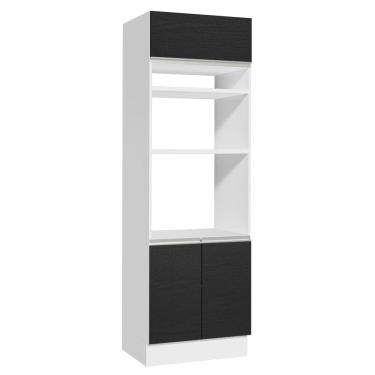 Imagem de Torre Quente Madesa Glamy 70 cm 3 Portas - Branco/Preto