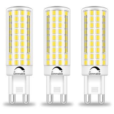 Imagem de Lâmpada LED BROLSKUN G9 8W 6000K regulável 120V, pacote com 3