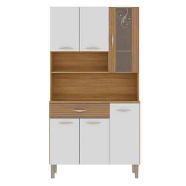 Imagem de Armário De Cozinha Compacta 90cm Bruna Plus Freijó-supremo Z06 - Mpozenato