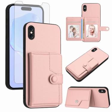 Imagem de Asuwish Capa de telefone para iPhone Xs Max capa carteira com protetor de tela de vidro temperado RFID fino suporte para cartão de crédito acessórios para celular i X XR Xsmax 10x SX Xmax 10xs 10s 10