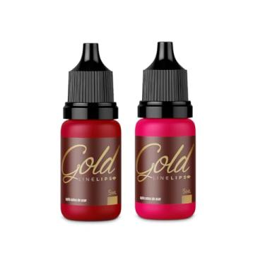 Imagem de Kit 2 Pigmentos Magcolor Line Lips Micropigmentação Labial Cores Vermelho e Pink