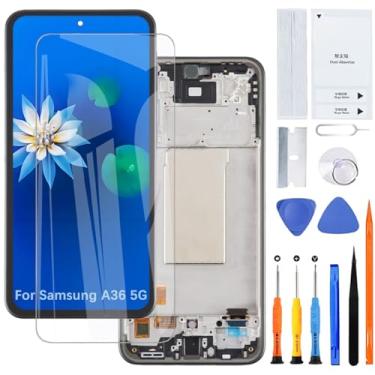 Imagem de Kit de montagem de tela LCD para Samsung A36 5G TFT A366E A366E/DS A366B (preto com moldura, sem impressão digital)