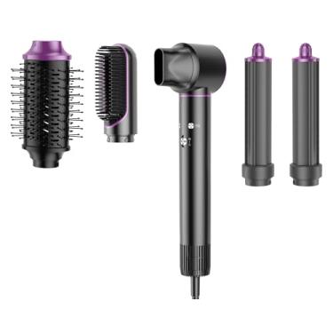 Imagem de Funflow Escova Secadora De Cabelo 5 Em 1, Secador De Alta Velocidade Sem Frizz De 110.000 Rpm Para Secagem Rápida, Cachos, Volume, Alisamento E Modelagem, Modelador De Cabelo, Alisador, Modelador E