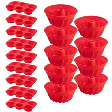 Imagem de 9 Conj Forma 6 Cupcake e Forma Espiral em Silicone Sortida - QUALITY H