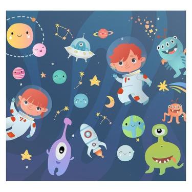 Imagem de Papel de Parede Adesivo Infantil Espaço Astronauta Quarto - 804pcp - A