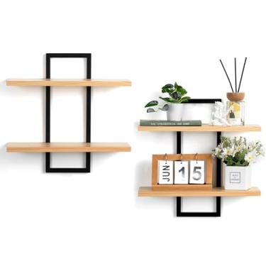 Imagem de Walasis Prateleiras de parede para sala de estar: Prateleiras flutuantes sólidas decorativas acima do sofá ao lado da TV para vaso de plantas, estatuetas colecionáveis