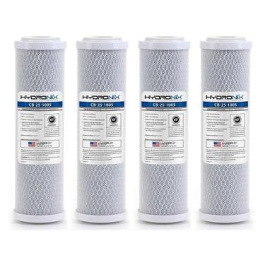 Imagem de Kit 4 Refil Carbon Block Hydronix 10X2.1/2 5 Micras Carvão - BR Fish A