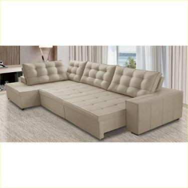 Imagem de Sofá de Canto Retrátil e Reclinável com Molas 3,40x2,00 Esq Julia Sued