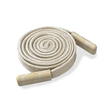 Imagem de BOROLA 1 cordão de algodão durável moderno de 138 cm, moletom premium, calça esportiva, shorts de substituição universal com cordão (cordão gradiente amarelo-branco, tampa de plástico)