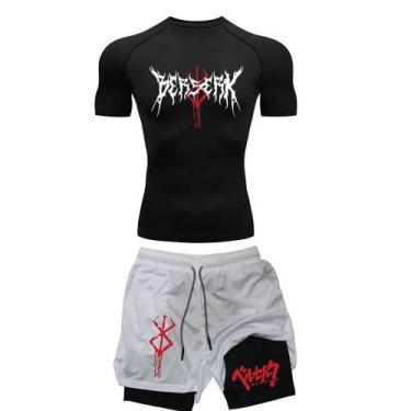 Imagem de Conjunto de Treino Esportivo Anime Berserk Masculino - Camiseta e Shor