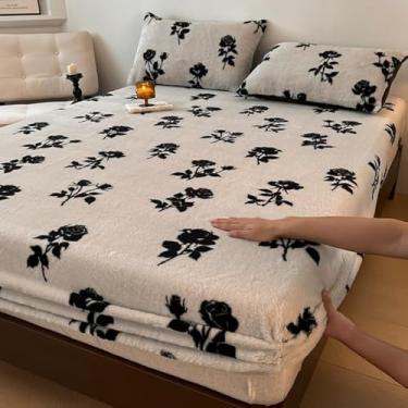 Imagem de Capa protetora de colchão acolchoada respirável para cama, capa decorativa, bolsos profundos, acolchoada e silenciosa, lavável na máquina - bege | California King: 200 x 221 cm (conjunto de 3 peças)