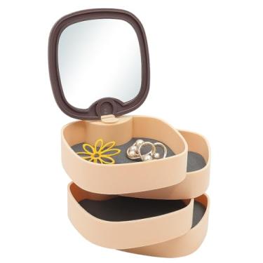 Imagem de Porta-Joias Organizador Moderno com 4 Andares | 12cm | Design Compacto Multiuso Para Bijuterias, Anéis, Brincos e Pequenos Acessórios