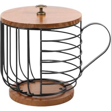 Imagem de Cesta de cápsulas de café, suporte de cápsulas de café com tampa, cesta de armazenamento de café de arame, organizador de estação de café, armazenamento de cápsulas de café, decoração de cafeteria