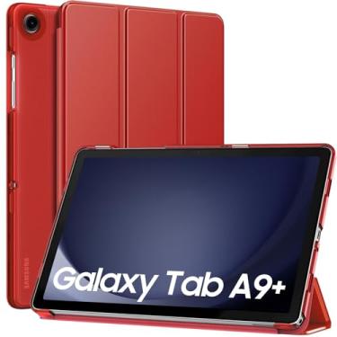 Imagem de MoKo Capa para Galaxy Tab A9+/A9 Plus 27.9 cm 2023, capa protetora inteligente de suporte fino com capa traseira translúcida de policarbonato rígido para tablet Tab A9 Plus (SM-X210/X216/X218),