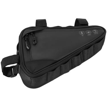 Imagem de LYIYEYAN Bolsa de armazenamento para quadro de bicicleta – Bolsa triangular de bicicleta à prova d'água com dois bolsos laterais, bolsa de acessórios refletiva sob o assento da bicicleta, bolsa de
