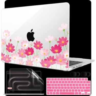 Imagem de MEEgoodo Capa para M4 MacBook Pro 14 polegadas 2024 2023 2021 A3112/A3401/A3185/A2918/A2992/A2779/A2442 M3 M2 M1 Pro/Max, capas rígidas para laptop compatíveis com MacBook Pro de 14 polegadas, flores