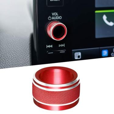 Imagem de TOMALL Acabamento da tampa do botão do interruptor de volume de áudio de alumínio compatível com Honda Civic 2022-2025, para CR-V HR-V Pilot, para Acura Integra, tampa de botão VOL anel circundante