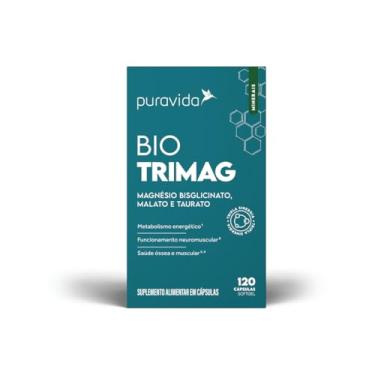 Imagem de Puravida Magnésio Bisglicinato, Malato e Taurato Bio Trimag 120 Cápsulas